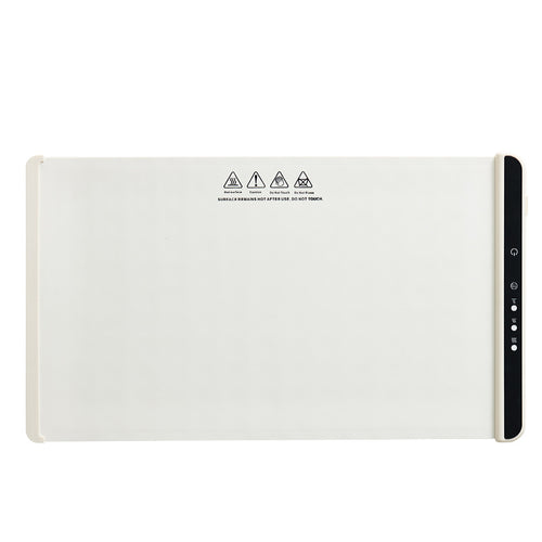 Foldable electric warming tray rolled up for storage - Drexello