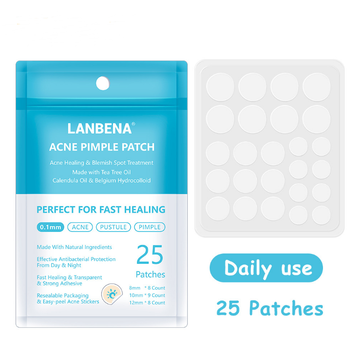 Daily use hydrocolloid pimple patches, 25 patches per pack