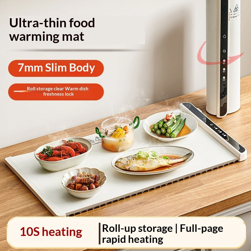 Close-up of warming tray temperature control buttons