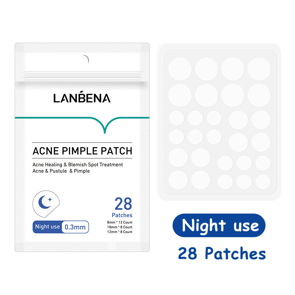Night use hydrocolloid pimple patches, 28 patches per pack